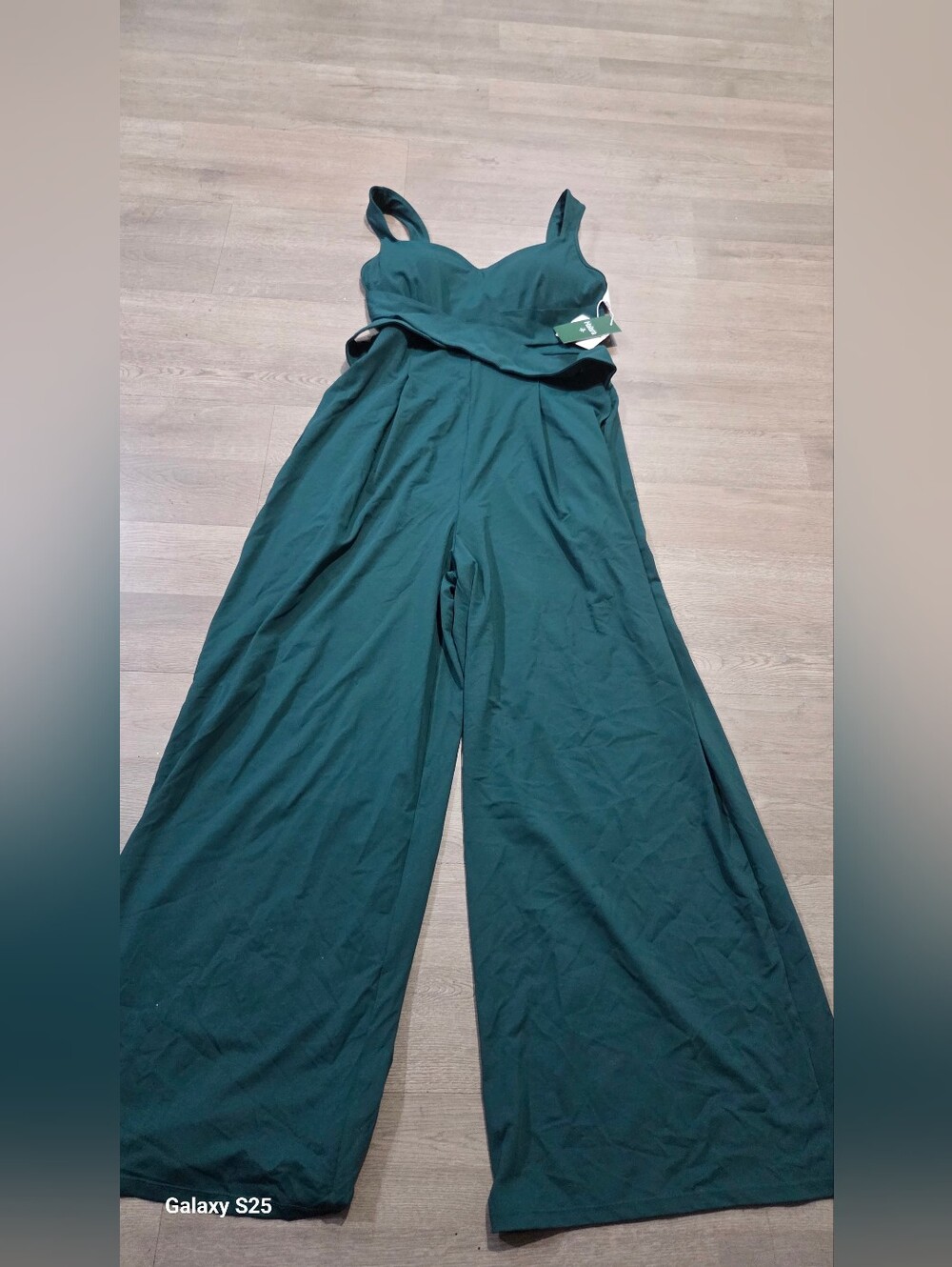 HALARA Sleeveless Wide-Leg Jumpsuit in Teal Green - Picture 4 of 7